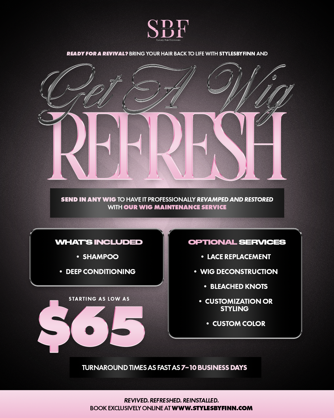 Wig Revamps / Custom Color Services